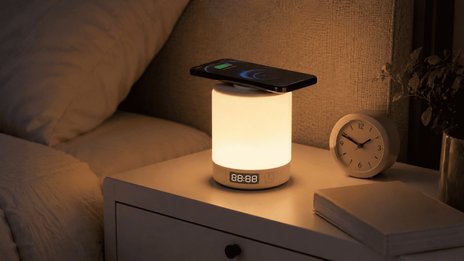 bedside wireless charger with lamp