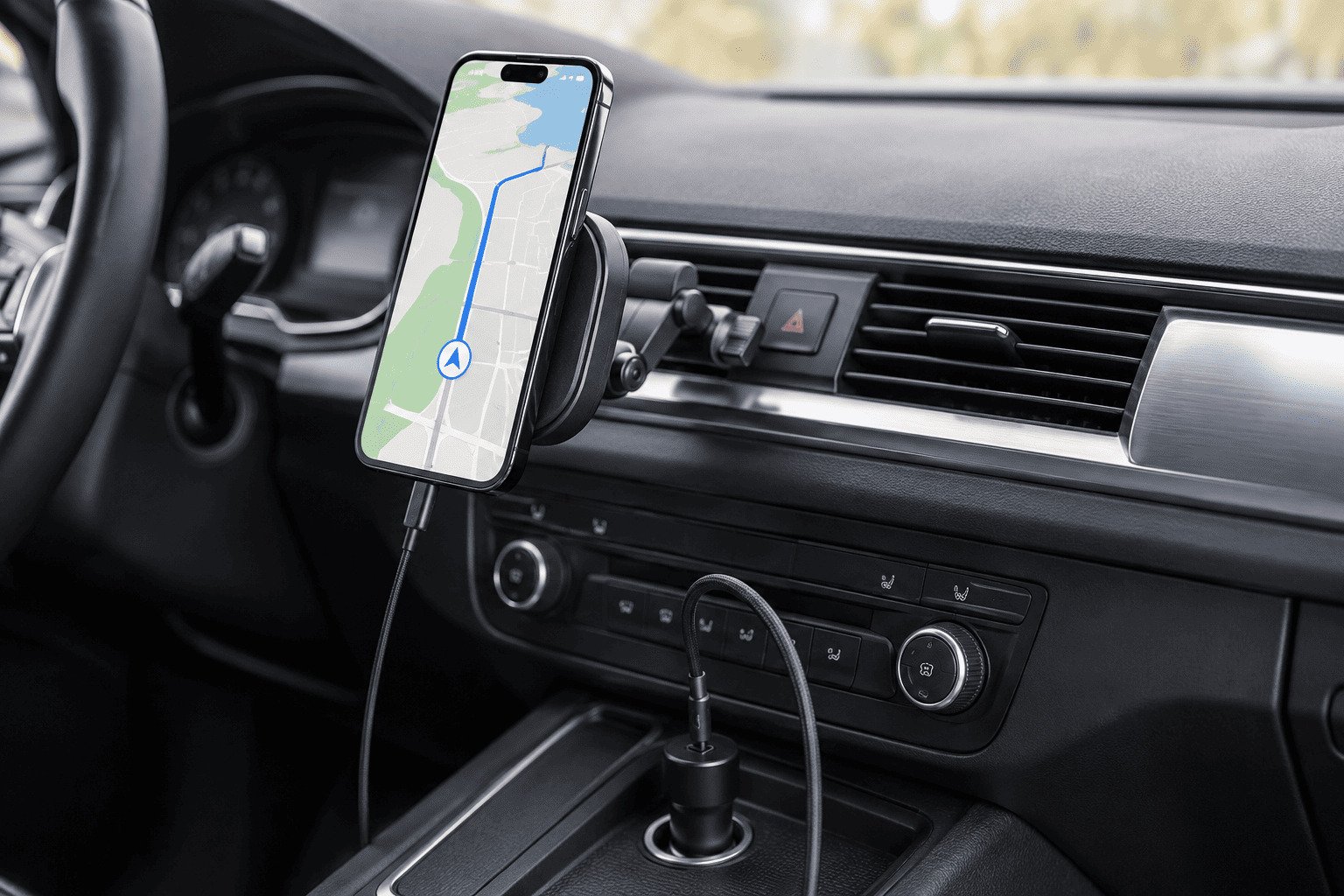 USB-C PD MagSafe car charger setup