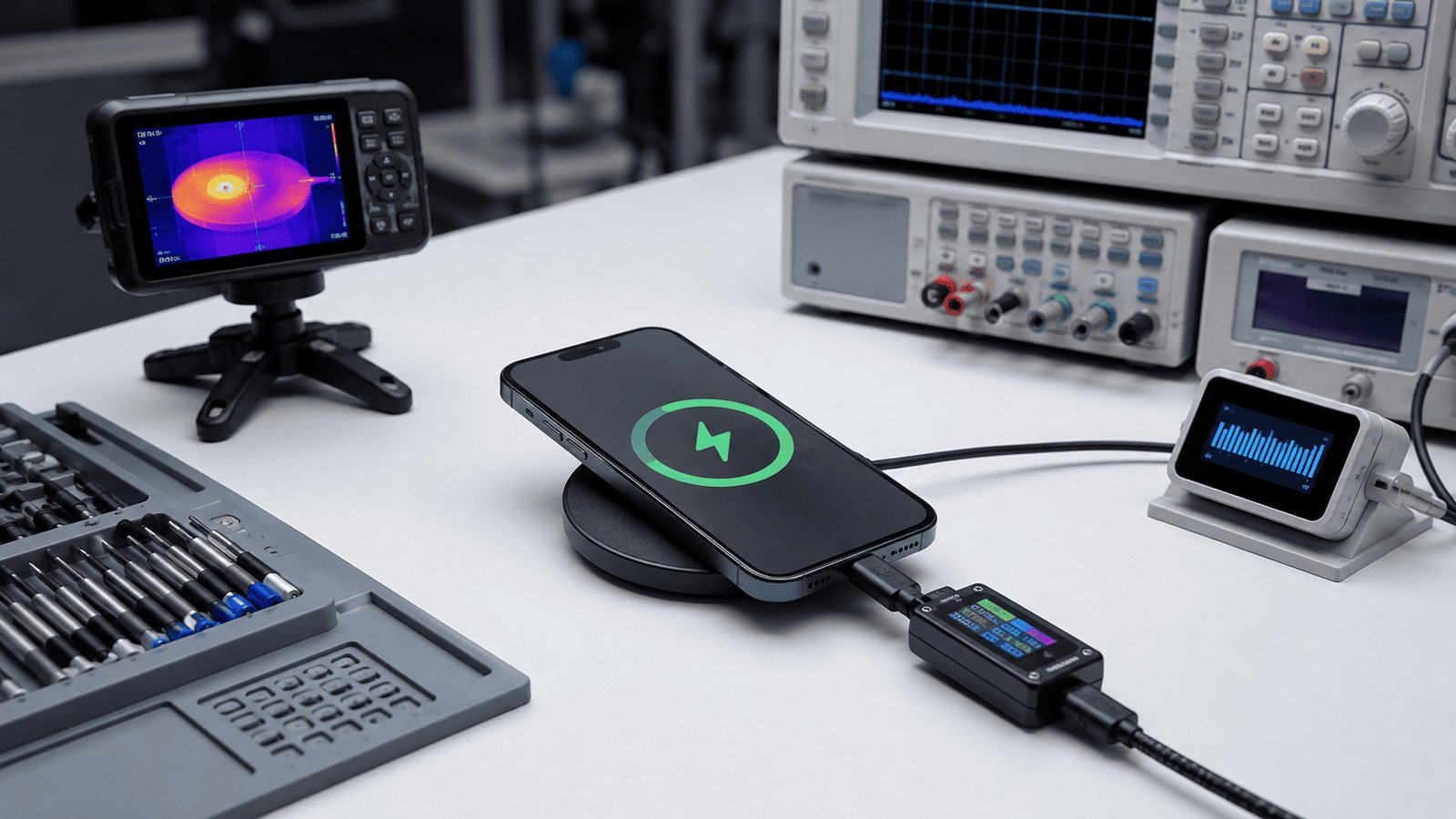 magnetic wireless charger alignment test