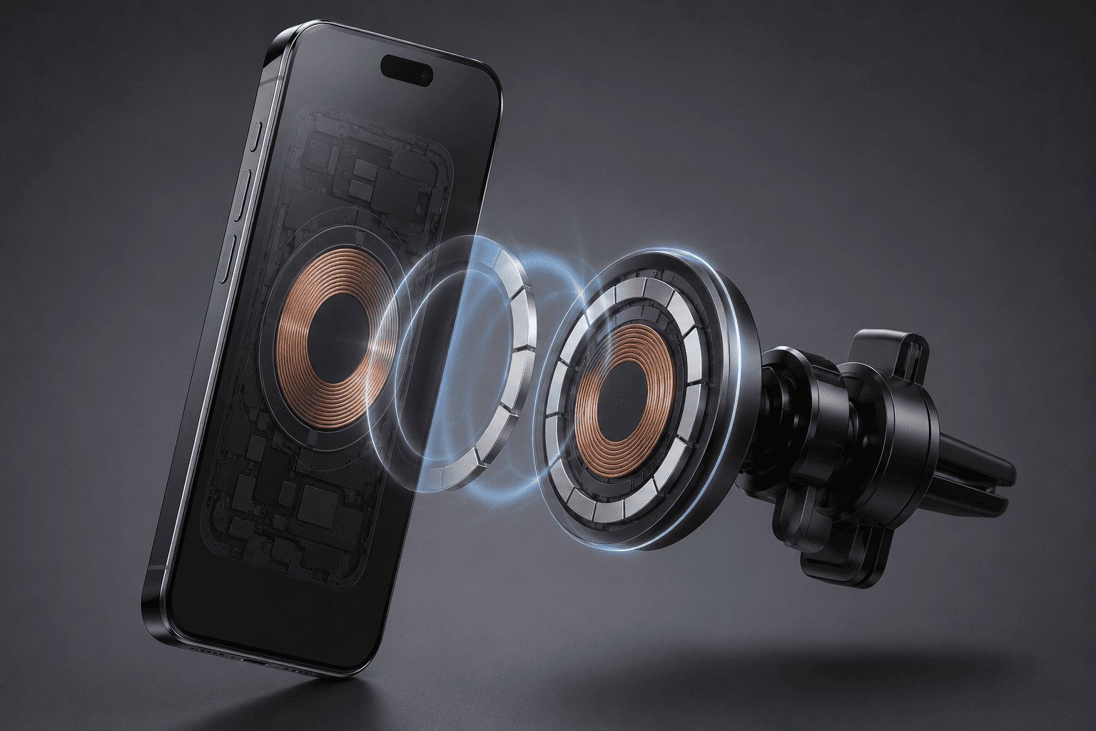 Qi2.2 car mount alignment and charging design