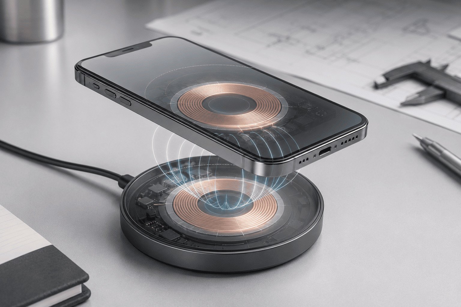 magnetic alignment wireless charging coil efficiency