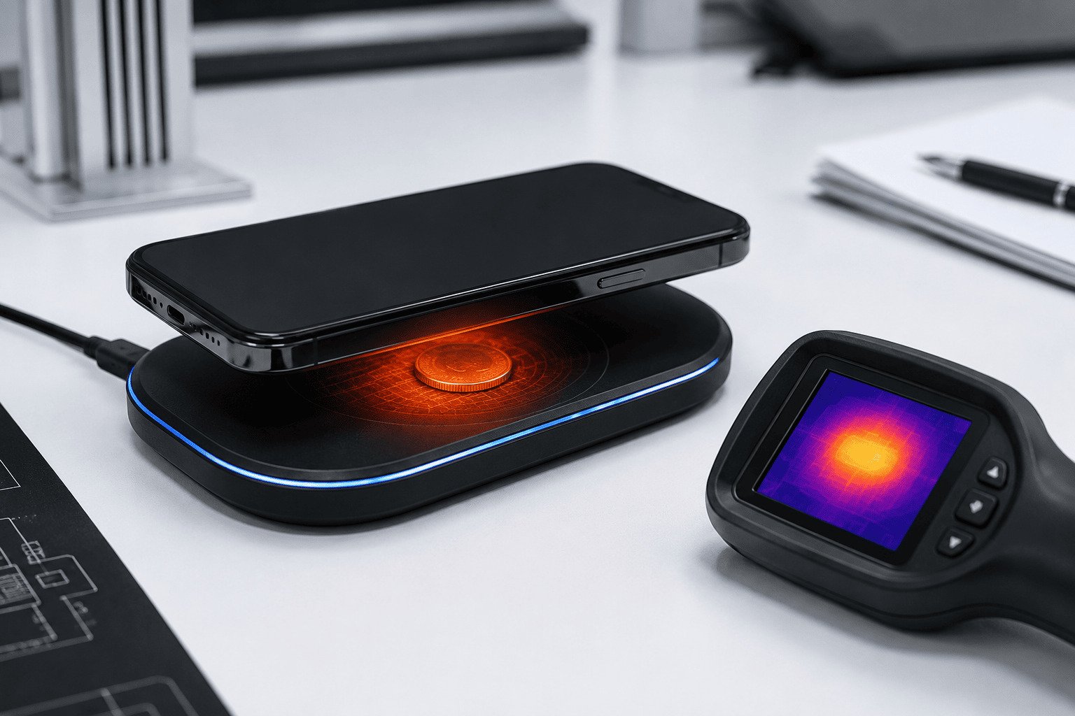 wireless charger metal object heating risk