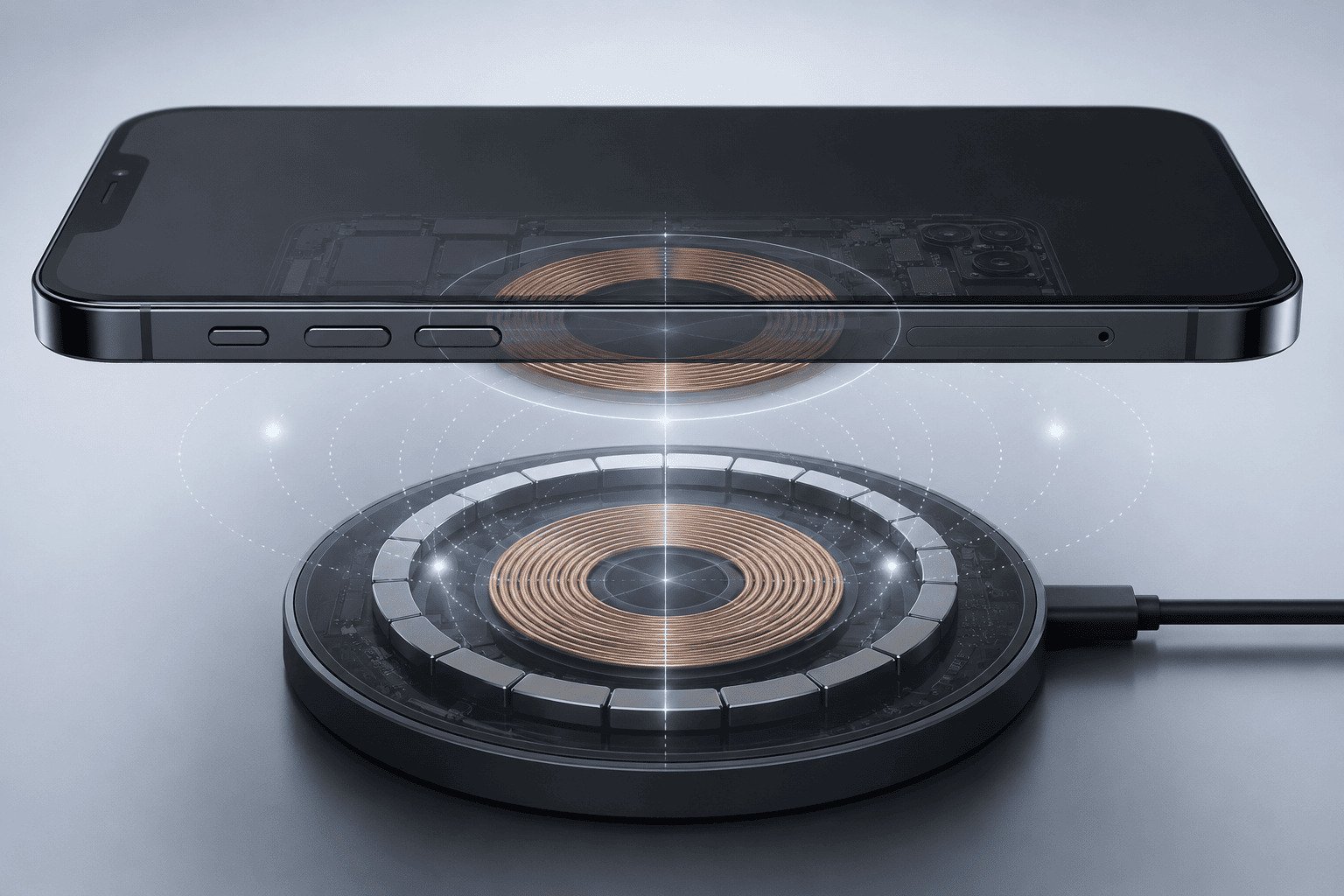 magnets help coil alignment in wireless charging