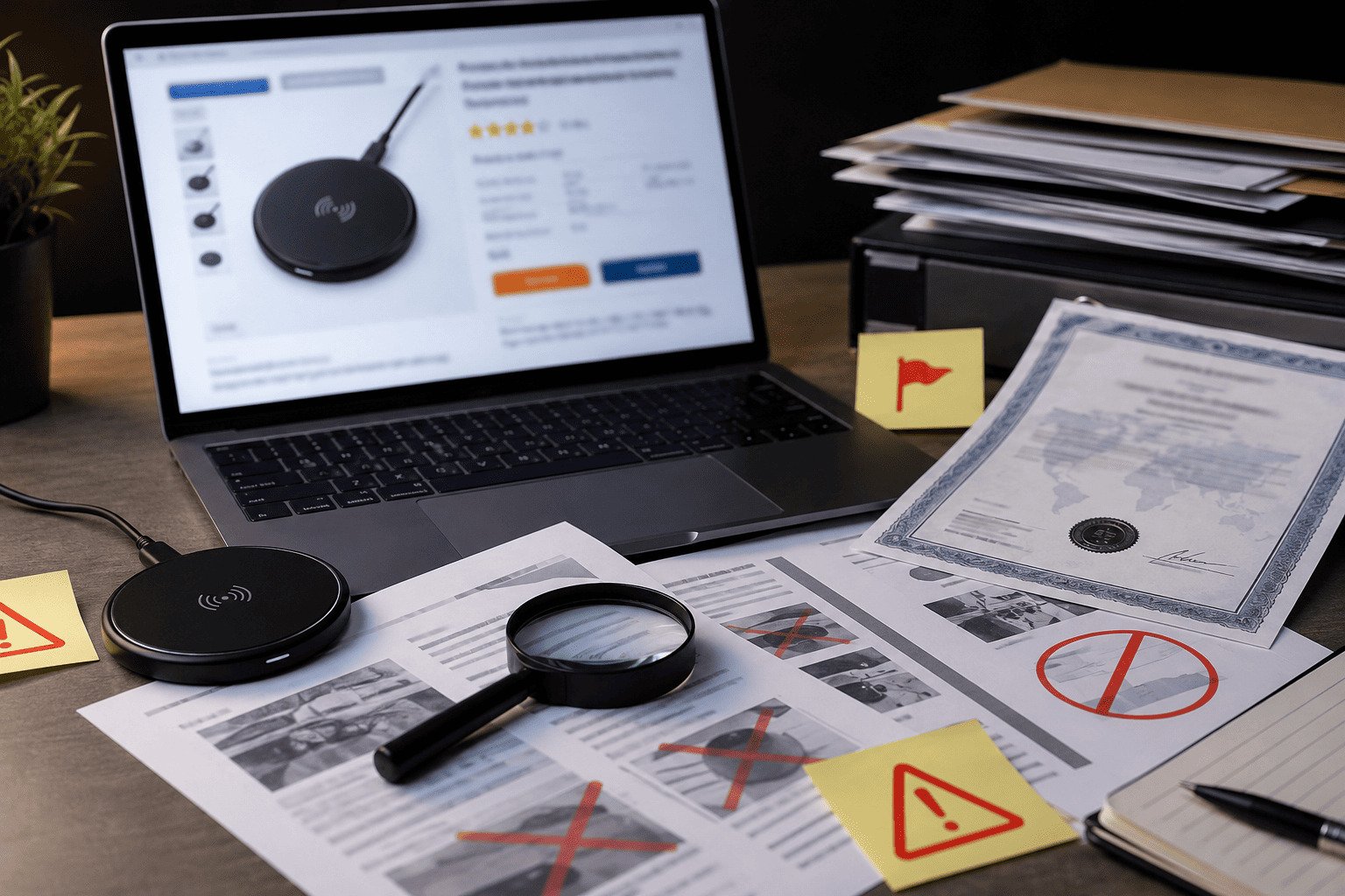 red flags for fake Qi certified wireless charger