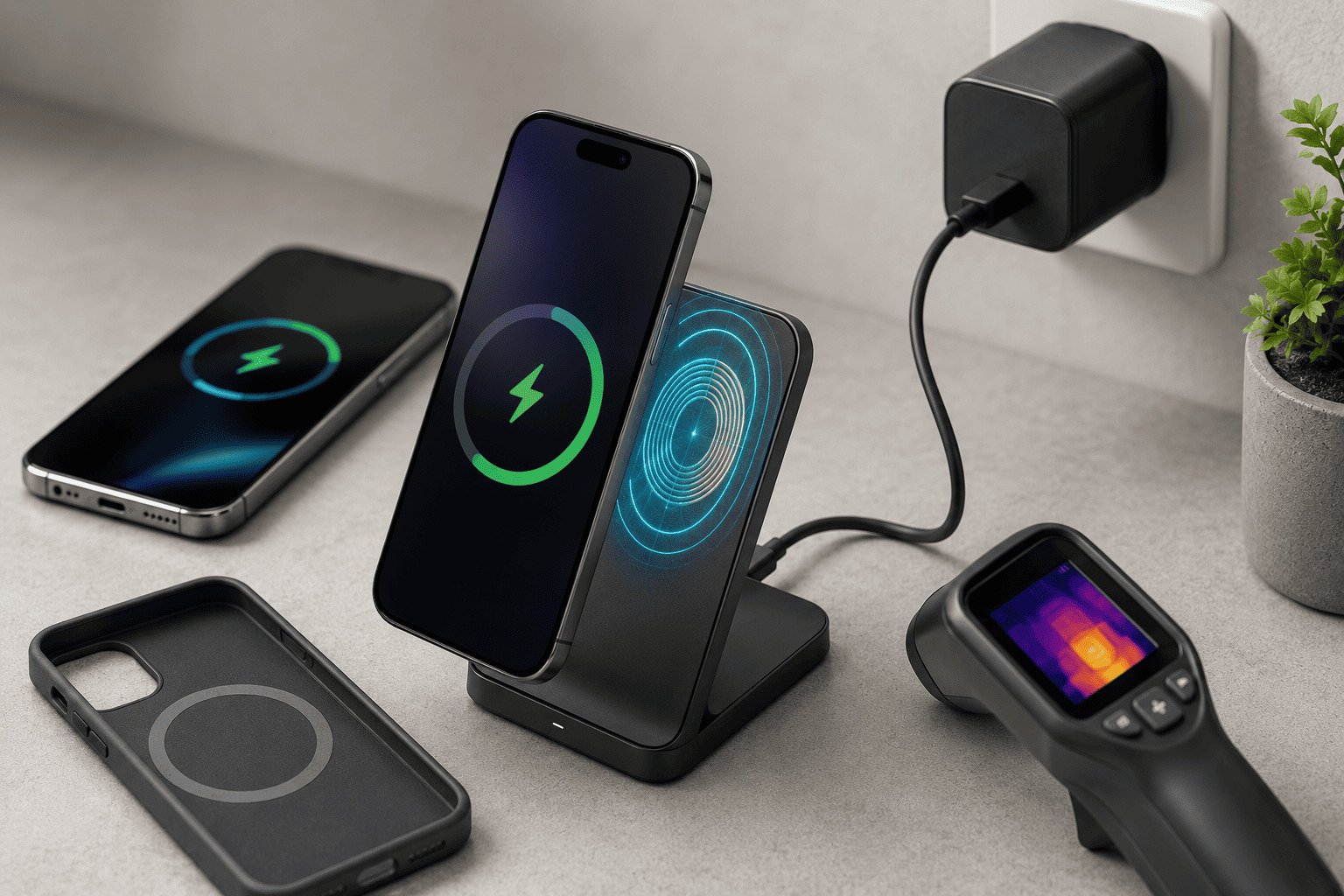 Qi2 25W wireless charging setup