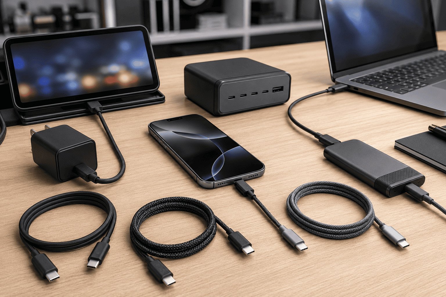 USB-C iPhone charging cable and power adapter compatibility