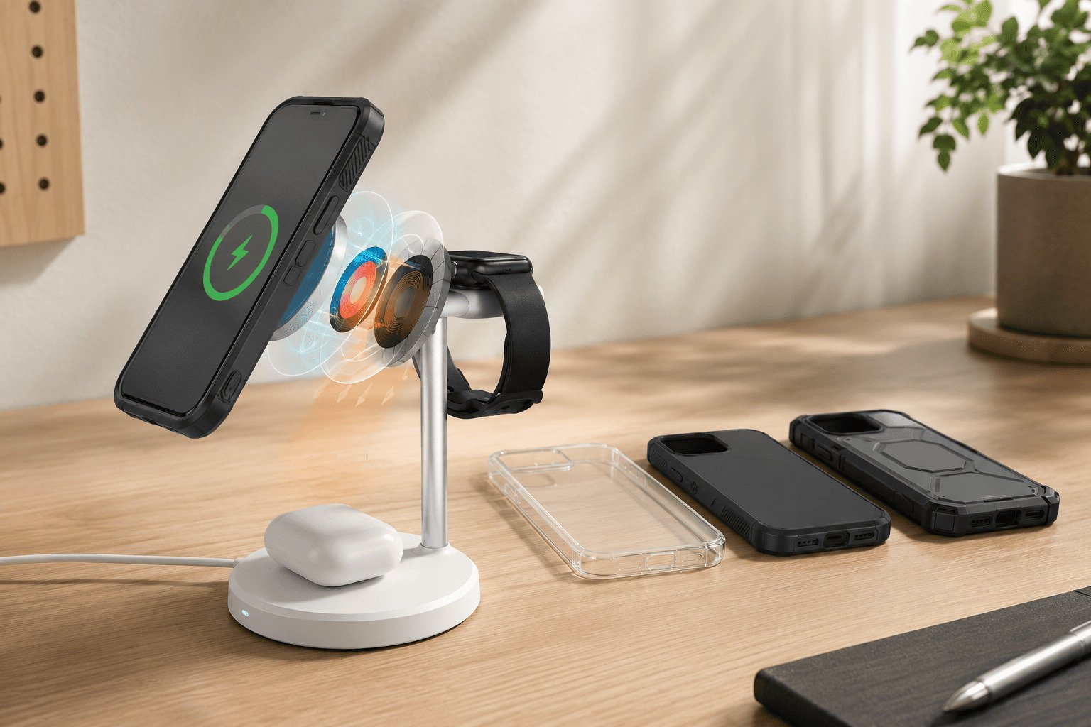 Qi2 25W wireless charging with thick phone case compatibility test