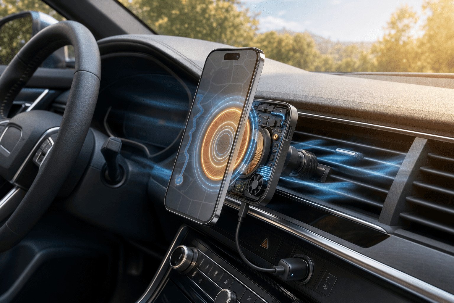 wireless car chargers thermal design for summer phone overheating prevention