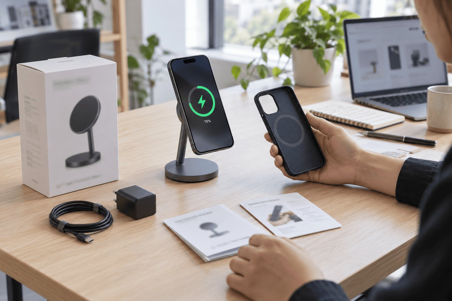 MagSafe Compatible wireless charger magnetic alignment and certification verification