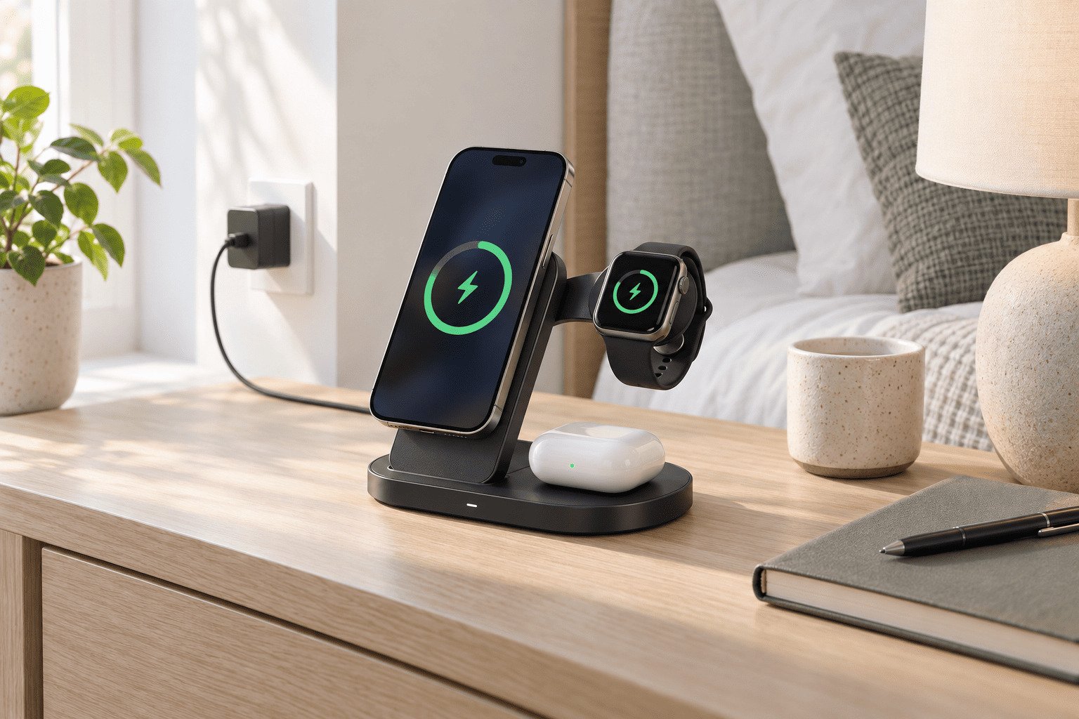 Qi2 25W 3-in-1 Wireless Charger for iPhone Apple Watch and AirPods